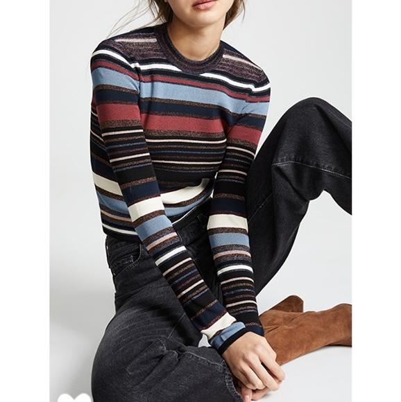 Veronica Beard Tops - VERONICA BEARD - Metallic Crop Pullover